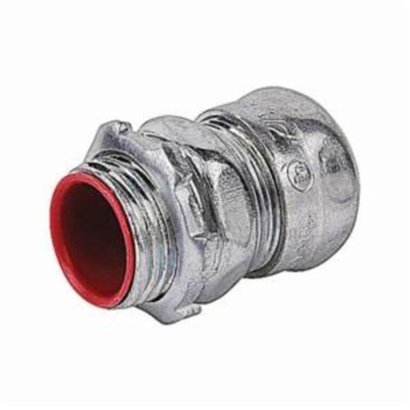 Steel City TC712A Insulated Compression Connector, 3/4 in Trade, For Use With EMT Conduit, Steel, Zinc Plated